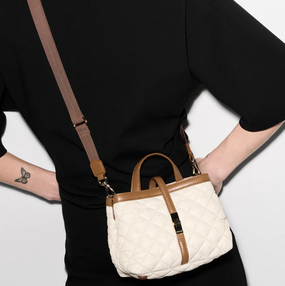 Mini Astor Top Handle - Sandshell With Brown